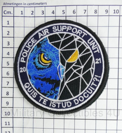 Police Air Support Unit 2021 embleem met klittenband - diameter 9 cm