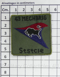 Defensie 43 MECHBRIG STSTCIE 43 Gemechaniseerde Brigade Staf en Stafverzorgingscompagnie borstembleem - met klittenband - 5 x 5 cm - origineel