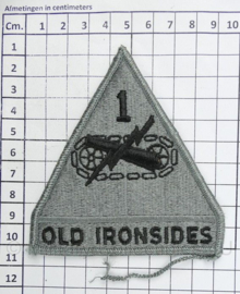 US Army Foliage patch - 1st Armoured Division Old Ironsides   - 11 x 9,5 cm - voor ACU camo uniform - origineel