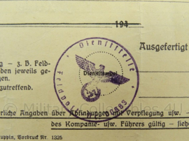 WO2 Duits dokument Sonderausweis 1941 - afmeting 21 x 15 cm - origineel