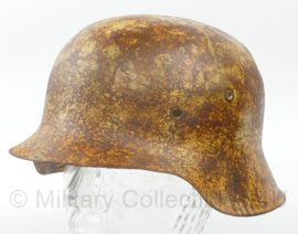 WO2 Duitse M42 helmpot - gedragen - origineel