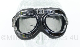 Piloten bril of brommer bril - chroom frame met smoke glazen