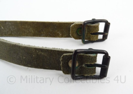 Zweedse leger lederen bepakkingsriempjes set - 2 stuks - lengte 40 cm - origineel