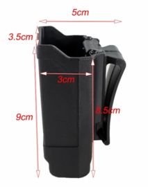 CQC Double Stack Single Magazine Holster met veer Mag Holder Pouch voor o.a. Glock 17 9mm - coyote