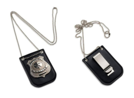 Special Police ID badge houder met nekketting en clip - SMALL 7 x 5 cm - nieuw gemaakt