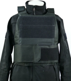 NL Politie DSI Speciale Eenheden ZWART universeel kogelwerende vest hoes zonder ballistische inhoud - XS t/m XXL - met klittenband voor tekststrook rugstrook