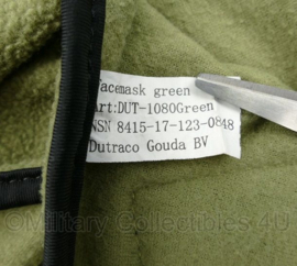 Defensie en KMARNS Korps Mariniers Facemask Green gezichtsmasker fleece groen - maker Dutraco Gouda BV - nieuw - origineel