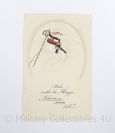 WO1 Duitse Feldpostkarte Stolz Weht die Flagge 1915 - 14,5 x 9 cm - origineel