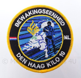Nederlands Bewakingseenheid Den Haag Kilo 10 embleem met klittenband - diameter 9 cm