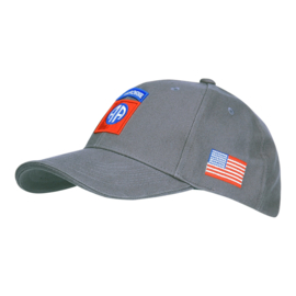 Baseball Cap 82nd airborne - Zwart, Groen, Khaki of Wolf Grey