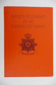 KM Koninklijke Marine en KMARNS Korps Mariniers handout Rangen en Standen bij de Koninklijke Marine - 29,5 x 21 cm - origineel