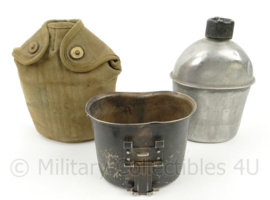 WO2 US veldfles set RVS beker en fles 1944 - origineel