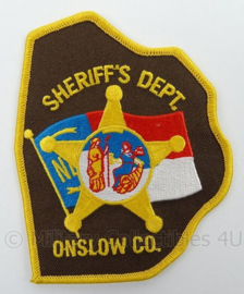 US Sheriffs Department Onslow Co embleem - afmeting 9 x 11,5 cm - origineel