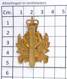 Britse naoorlogse Intelligence Cap badge Queens Crown  - J.R. Gaunt London -  5 x 3,5 cm - origineel