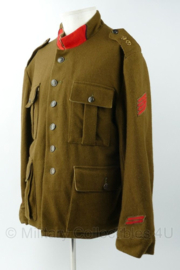WO2 Belgische leger 9e linie regiment field jacket 1915 - 4 dienstjaren rang Korporaal - maat Extra Large - replica