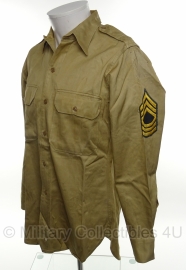 US Khaki Shirt - Technical Sergeant - size 14,5 X 33 - origineel mei 1964 vietnam oorlog!