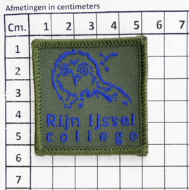 KL Nederlandse leger ROC Rijn-IJssel Arnhem borstembleem - met klittenband - 5 x 5 cm - origineel