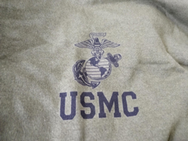 USMC US Marine Corps OD Groene Sweater ONGEDRAGEN - maat Medium of Extra Large - origineel