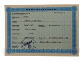 Stalag tewerkstelling - Nederlandse krijgsgevangene - Anthonie Thomas Gase Amsterdam