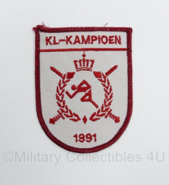 KL Nederlandse leger LO Sport KL Kampioen 1991 embleem - 9 x 7 cm - origineel