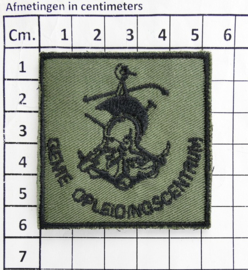 KL Nederlandse leger Genie Opleidingscentrum borstembleem - met klittenband - 5 x 5 cm - origineel