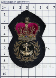 Britse Royal Navy pet embleem deluxe van metaaldraad  - 8,5 x 5,5 cm - origineel
