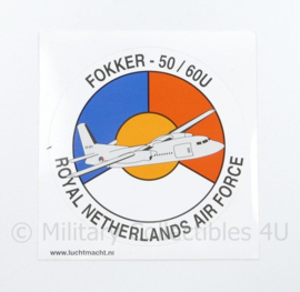 klu Luchtmacht sticker Fokker 50/60U - Royal Netherlands Air Force - 11,5 x 11x 5 cm - origineel