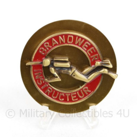 Brandweer instructeur brevet goudkleurig - diameter 5 cm  - origineel