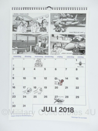 KLU Luchtmacht zeldzame kalender 2018 met tekeningen van Ton van Andel - 42,5 x 30 x 0,5 cm - origineel