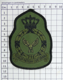 KLU Koninklijke Luchtmacht 711 sqaudron embleem met klittenband  - 11,5 x 8 cm - origineel