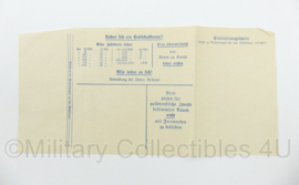 WO2 Duitse Fernschule Bad Frankenhausen envelop met Zahltkarte - 16,5 x 11,5 cm - origineel