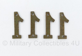 Epaulet metalen cyphers "cijfer 1" -  set van 4 stuks - origineel
