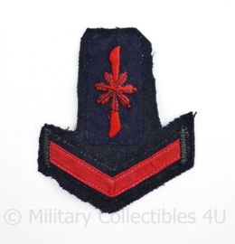 Koninklijke Marine rang met eenheid insigne op stuk uniform - 9,5 x 10 cm - origineel