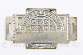 Nederlands fietsplaatje rijwielbelasting  1937 1938 - 6 ,5 x 3 cm - origineel