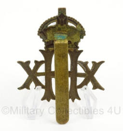 WO2 Britse baret of pet insigne 20th Hussars Regiment - afmeting 3,5 x 5 cm - origineel