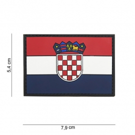 Uniform landsvlag Kroatie embleem 3D PVC vlag -  klittenband - 7,9 x 5,4  cm