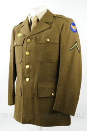WO2 US Army Class A uniform februari 1942 rang PFC - jas maat 38S - gedragen - origineel