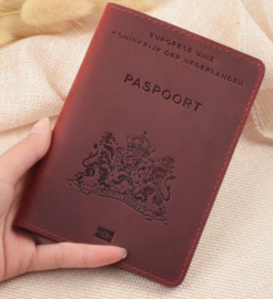Koninkrijk der Nederlanden paspoort hoes - Roodbruin - 14 x 10 cm