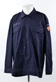 Brandweer kazerne tenue overhemd donkerblauw - lange mouw - 5060/1015 - gedragen - origineel