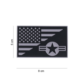 USAF Stars and Stripes PVC embleem met klittenband - 8 x 5 cm