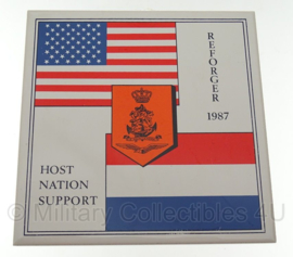 Wandbordje Host Nation Support - Reforger 1987 - 15 x 15 cm - Origineel