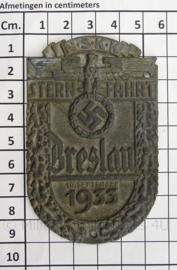 WO2 Duits schild NSKK Sternfahrt 1933 - afmeting 5,5 x 9 cm - replica