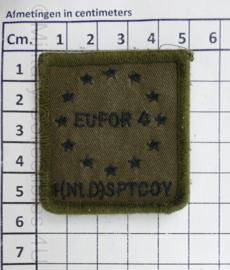 Defensie EUFOR 4 SPTCOY European Union Force 4 Support Compagnie borstembleem - met klittenband - 5 x 5 cm - origineel