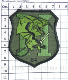 Defensie patch H64 green - 9 x 8 cm - met klittenband -  origineel