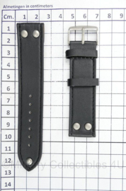 Vintage horlogeband - zwart leer - replica