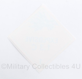 Defensie sticker explosieve stoffen 1.3 C1 voor op munitiekisten - nieuw - 11 x 10 cm - origineel
