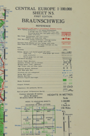 WW2 British War Office map 1944 Central Europe Braunschweig - 88 x 64 cm - origineel