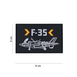 F-35 PVC embleem met klittenband - 8 x 5 cm