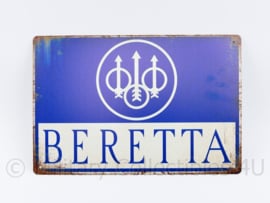 Metalen plaat Beretta Firearms - 30 x 20 cm.