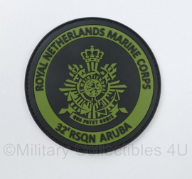 KMARNS Korps Mariniers Royal Netherlands Marine Corps 32'RSQN Aruba PVC embleem - diameter 9,5 cm - origineel